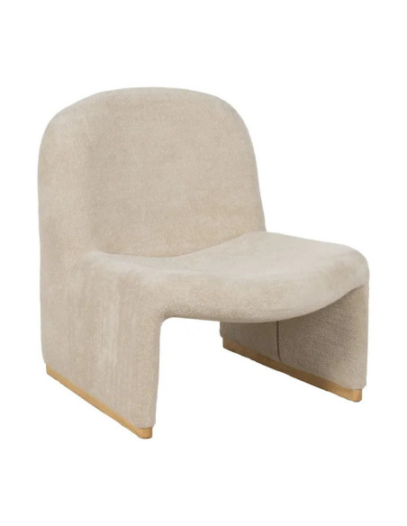 Fauteuil de salon moulé en tissu beige