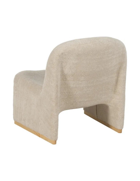 Fauteuil de salon moulé en tissu beige