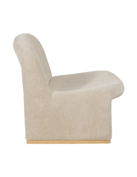 Fauteuil de salon moulé en tissu beige