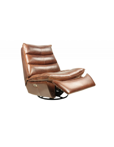 Fauteuil inclinable en cuir de vachette vintage