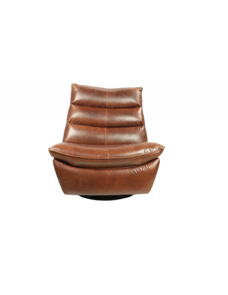 Fauteuil inclinable en cuir de vachette vintage