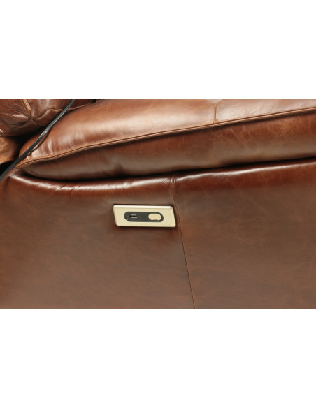 Fauteuil inclinable en cuir de vachette vintage