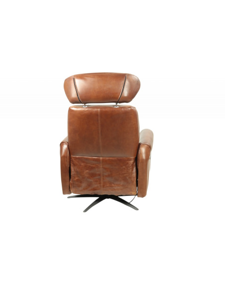 Fauteuil avec appui tête en cuir très confortable