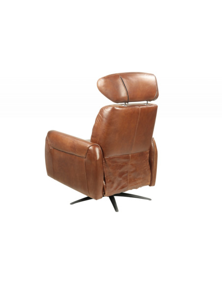 Fauteuil avec appui tête en cuir très confortable