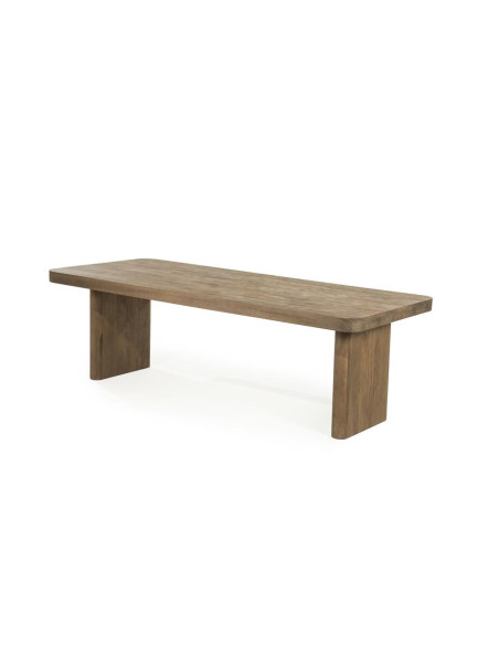 Grande table de repas en manguier teinté Ed