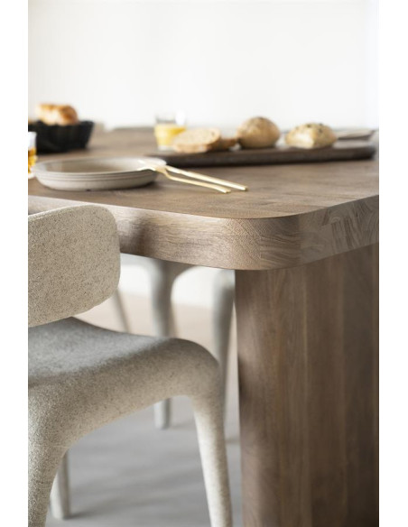 Grande table de repas en manguier teinté Ed