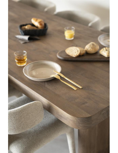 Grande table de repas en manguier teinté Ed
