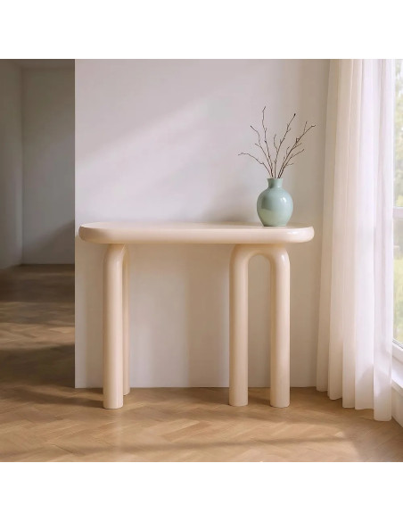 Console ovale minimaliste laquée