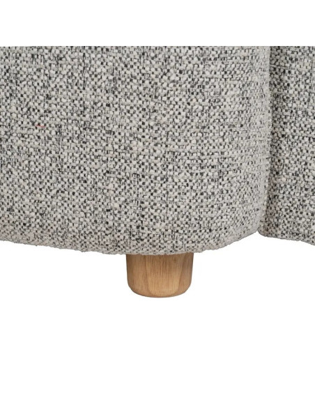 Fauteuil de salon arrondi en tissu gris chiné