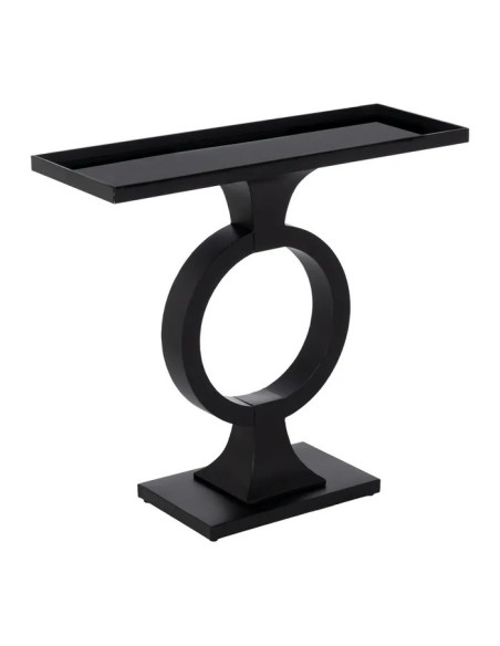 Console design en métal noire et verre