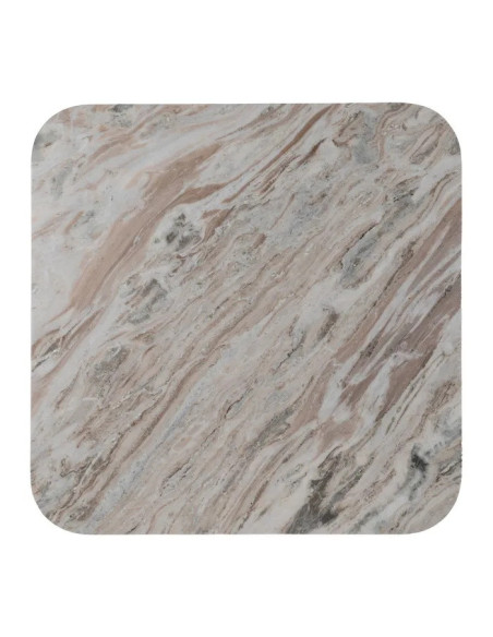 Lot de 2 tables basses carrées en marbre et acacia