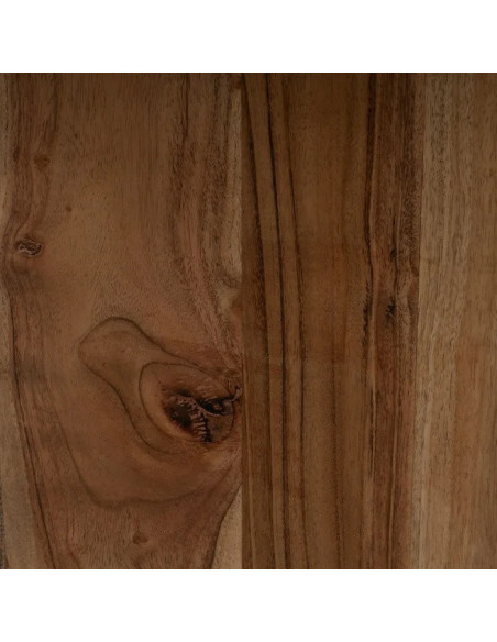 Lot de 2 tables basses carrées en marbre et acacia