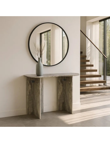 Console design forme vague en marbre