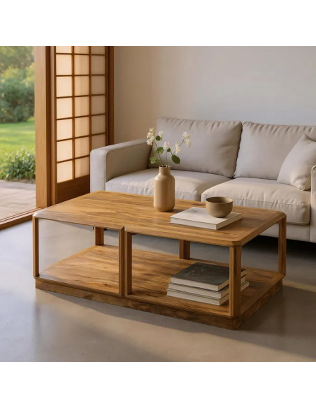 Table basse rectangulaire en manguier