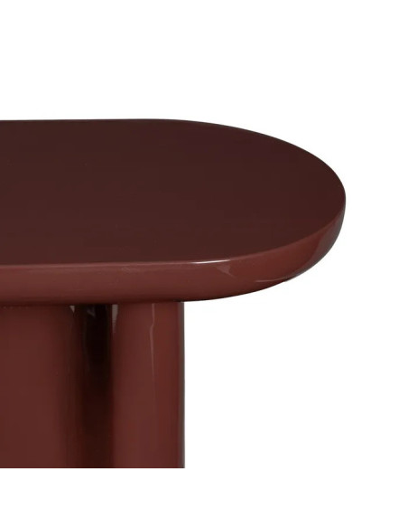 Console ovale laquée rouge grenat