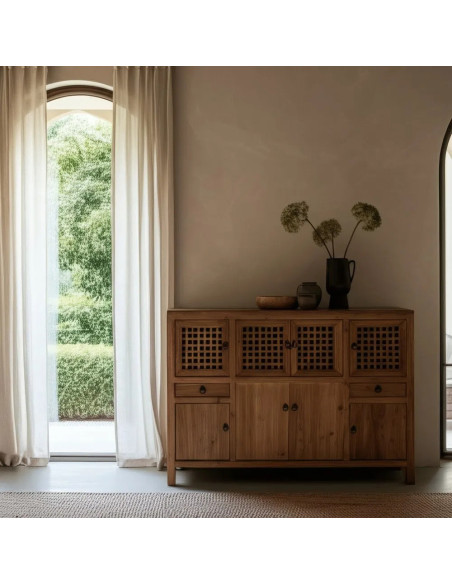 Meuble multi rangements en bois massif