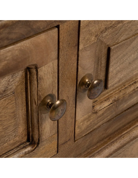 Grand meuble TV demi-lune bois massif