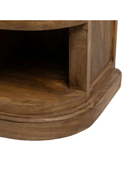 Grand meuble TV demi-lune bois massif