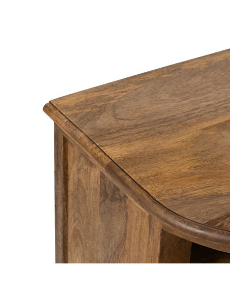 Grand meuble TV demi-lune bois massif