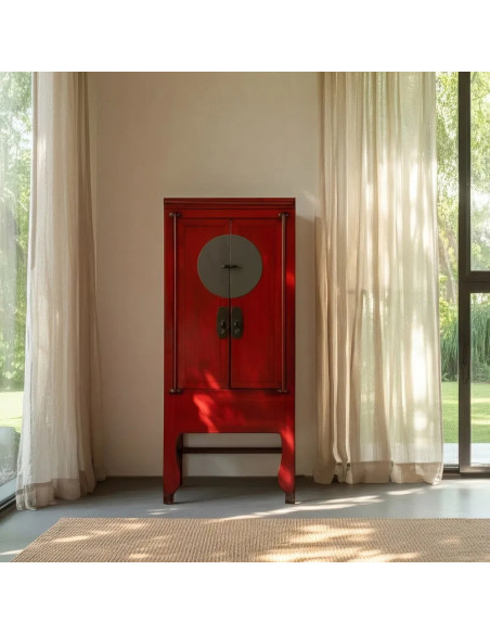 Armoire haute Chinoise en bois massif
