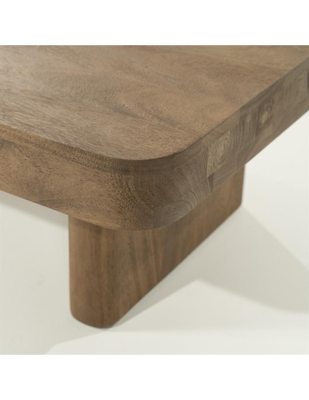 Table basse rectangulaire en manguier teinté Ed