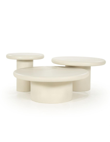 Table basse ronde en oxyde de magnésium