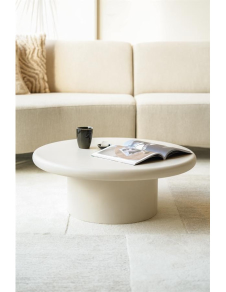 Table basse ronde en oxyde de magnésium