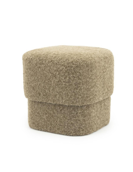 Pouf en tissu effet laine Kelly