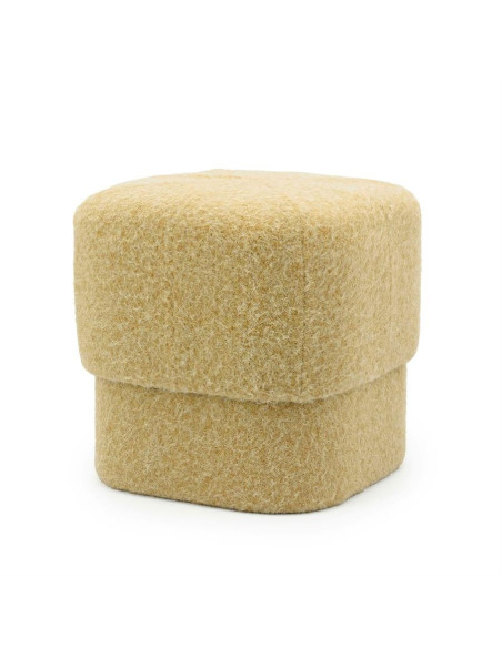 Pouf en tissu effet laine Kelly