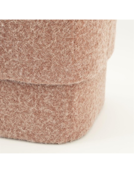 Pouf en tissu effet laine Kelly