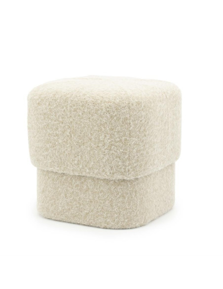 Pouf en tissu effet laine Kelly