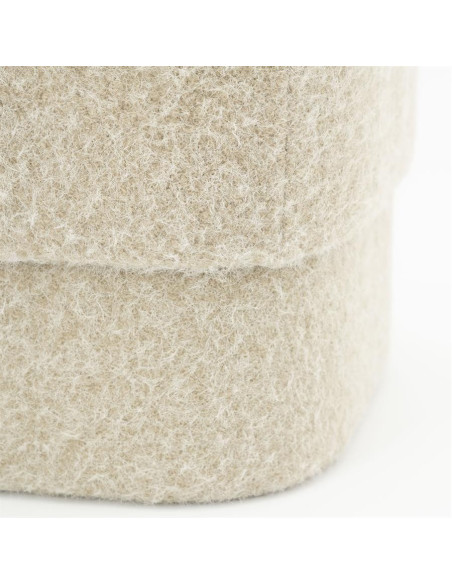 Pouf en tissu effet laine Kelly