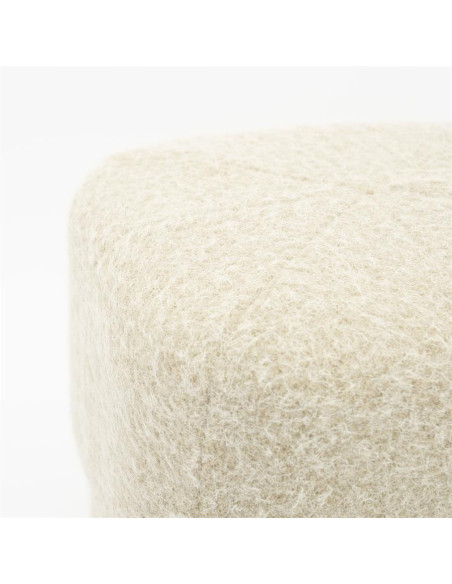 Pouf en tissu effet laine Kelly