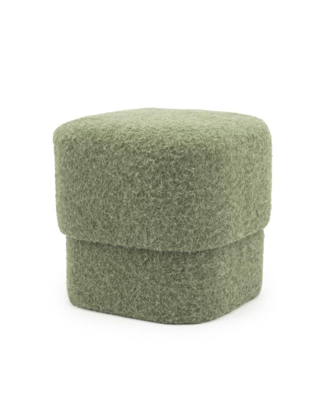 Pouf en tissu effet laine Kelly