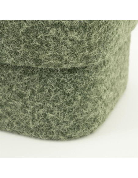 Pouf en tissu effet laine Kelly