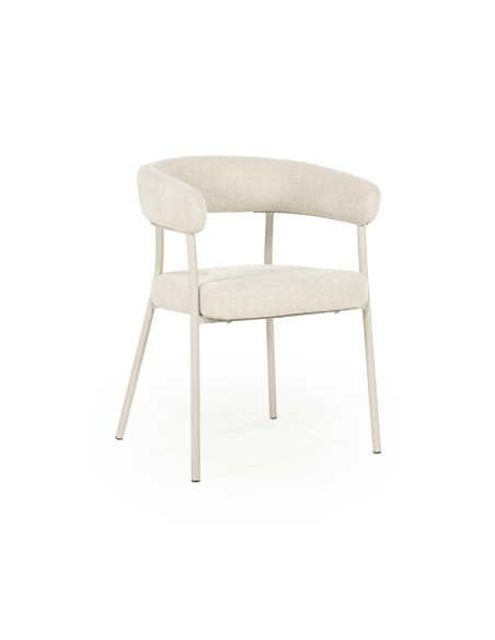 Lot de 2 fauteuils de repas en tissu et métal