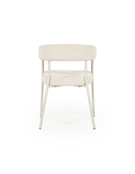 Lot de 2 fauteuils de repas en tissu et métal