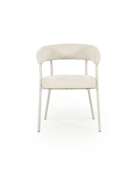 Lot de 2 fauteuils de repas en tissu et métal