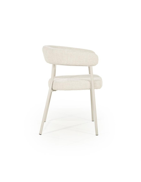 Lot de 2 fauteuils de repas en tissu et métal