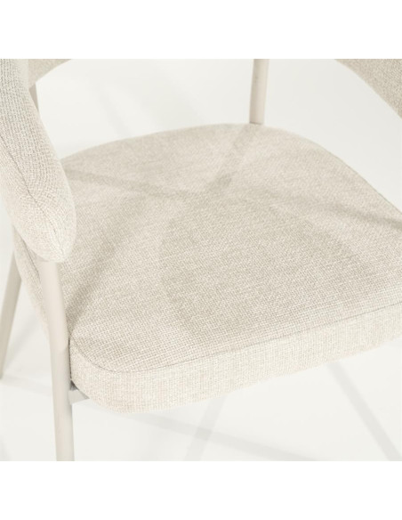 Lot de 2 fauteuils de repas en tissu et métal