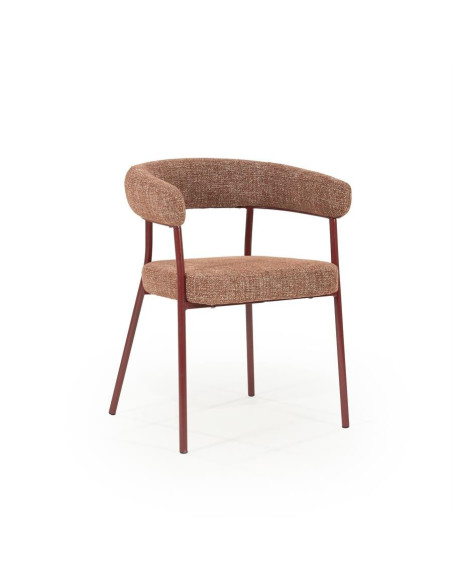 Lot de 2 fauteuils de repas en tissu et métal