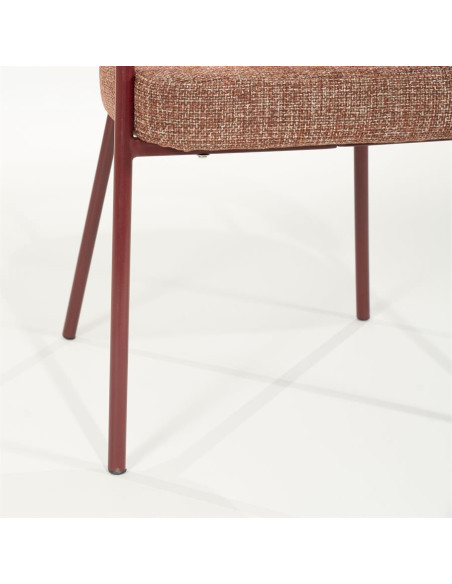 Lot de 2 fauteuils de repas en tissu et métal