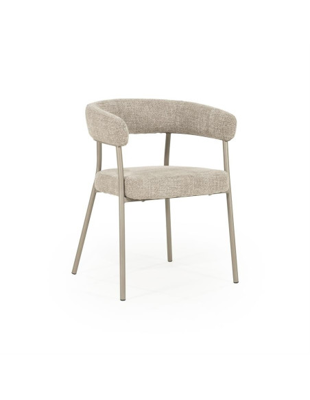 Lot de 2 fauteuils de repas en tissu et métal
