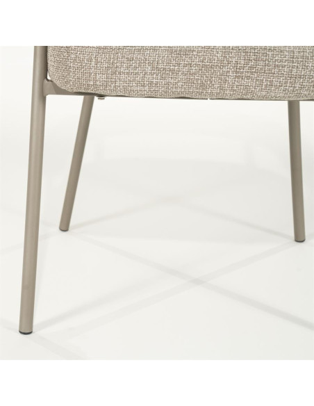 Lot de 2 fauteuils de repas en tissu et métal