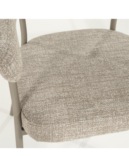 Lot de 2 fauteuils de repas en tissu et métal