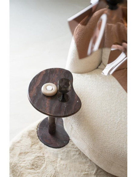 Table d'appoint forme haricot en marbre