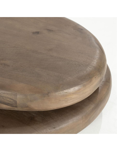 Table basse organique double plateau pivotant