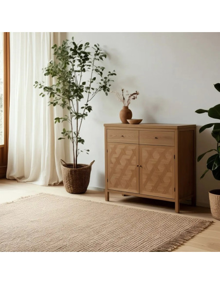 Meuble d'appoint en paulownia Brayan