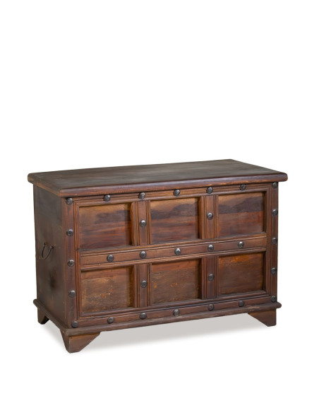 Coffre rustique en bois massif recyclé