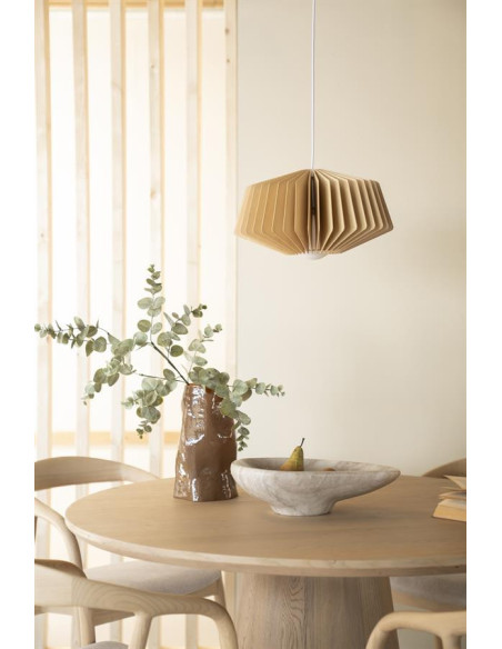 Suspension lamelles de bois et métal